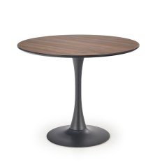 Jídelní kulatý stůl OLMO — průměr 90 cm, černá / zlatý dub Halmar