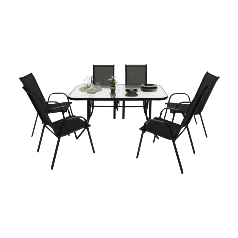 Zahradní židle ALDERA — kov, látka, tmavě šedá Kondela