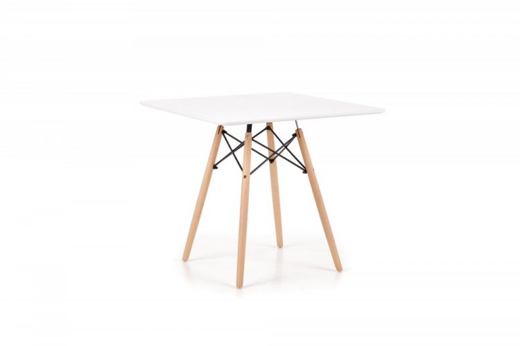Jídelní stůl PROMETHEUS –⁠ 80x80x72, dřevo, bílý