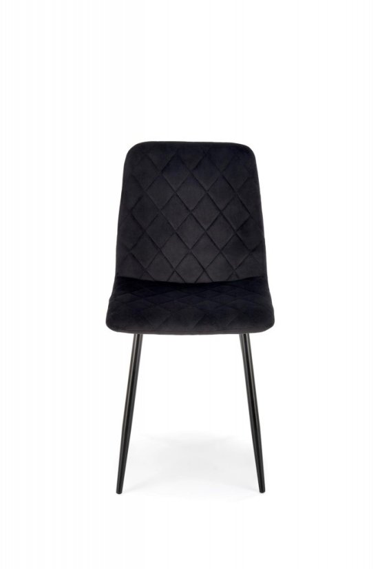 Jedálenská stolička TIMO — kov, látka, čierna