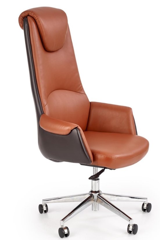 Kancelářské křeslo CALVANO – ekokůže, hnědá Halmar