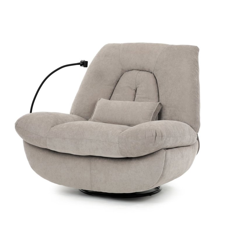 TV polohovací křeslo s elektrickým zabudovaným ovládáním LUXION  — béžová látka, nosnost 160 kg Autronic