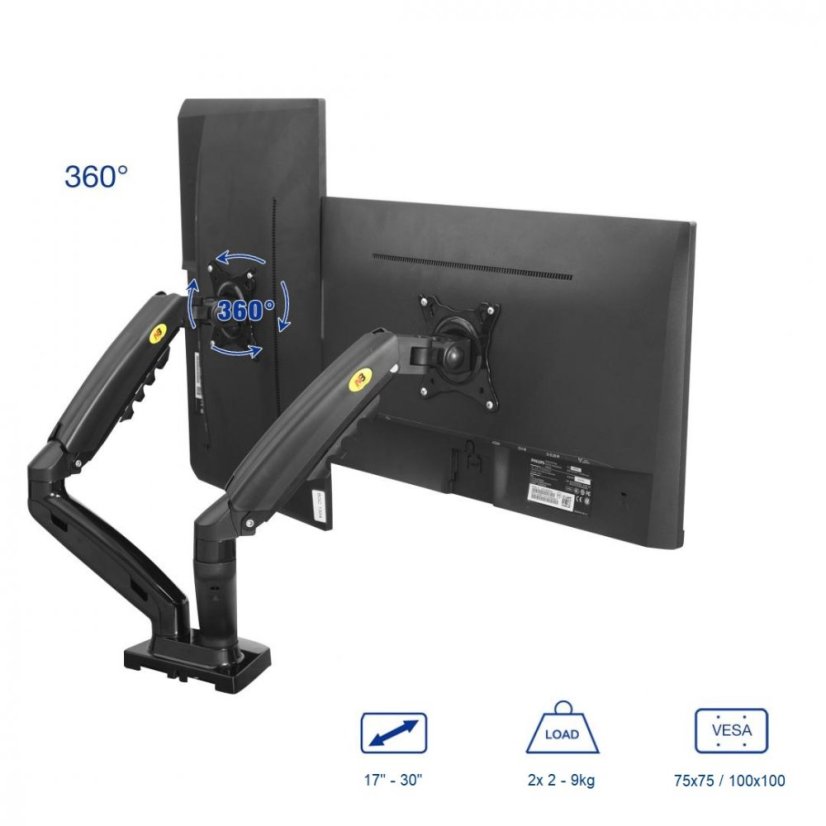 Stolový držiak na 2 monitory displeja NB F160