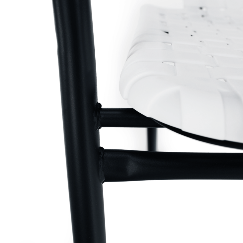 Zahradní židle BERGOLA — kov, plast, černá / bílá Kondela