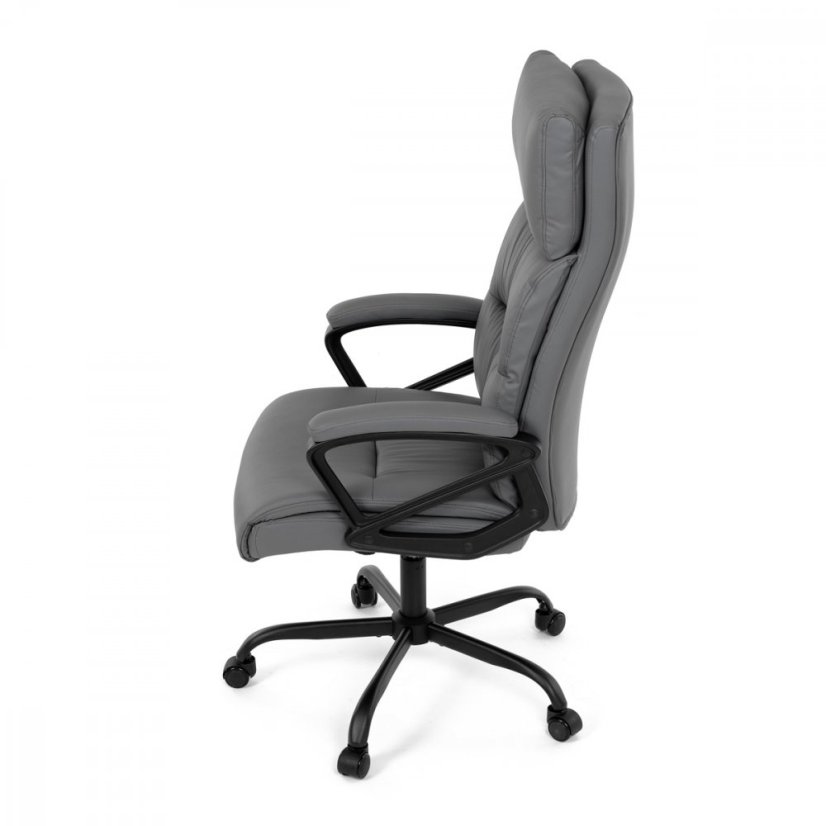 Kancelářské křeslo HOLMES — kov, ekokůže, šedá Autronic