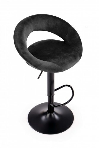 Barová židle POLO – kov, látka černá