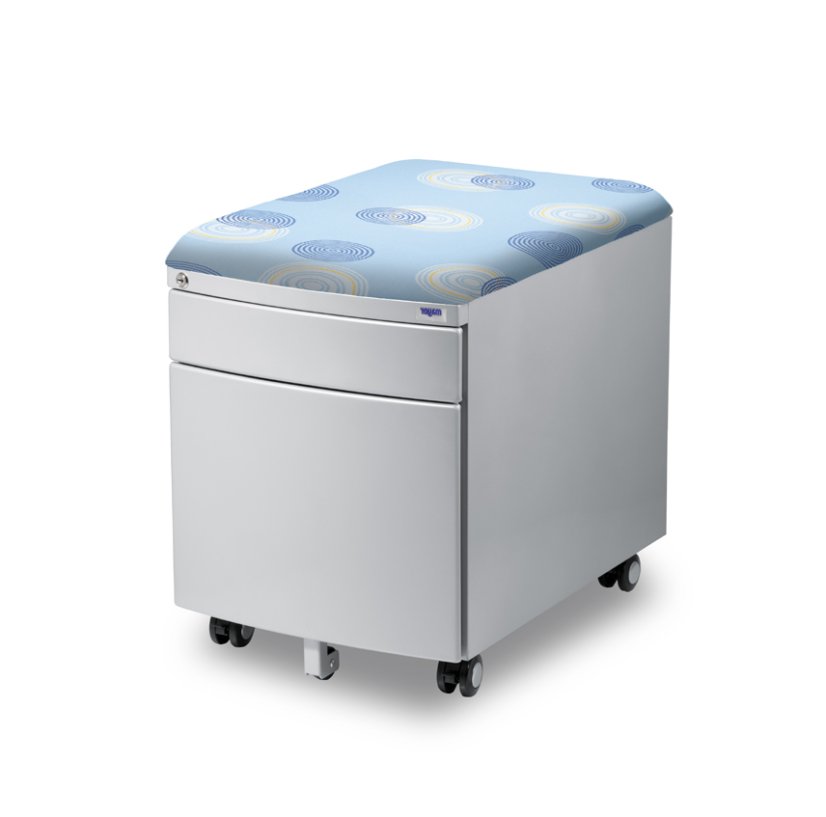 Pojazdný kontajner Mayer 32P8 26 092 — strieborný, modré čalúnenie