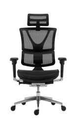 Kancelářská ergonomická židle KORINA — síť, černá, nosnost 150 kg Antares