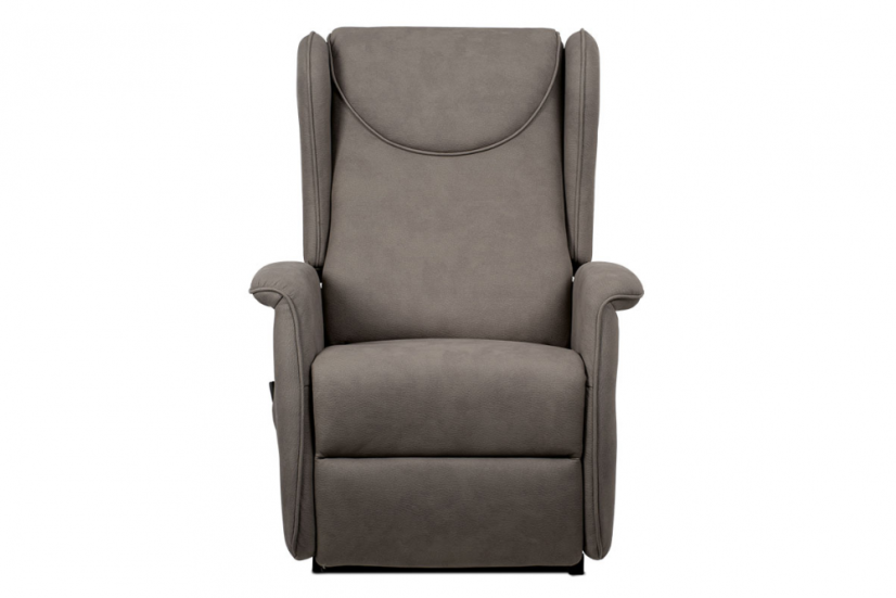 TV křeslo ušák MARLON s elektrickým polohováním — hnědá látka, 2 motory, nosnost 140 kg Autronic