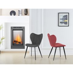 Autronic Jedálenská stolička TERRA, červená látka, čierna kovová podnož