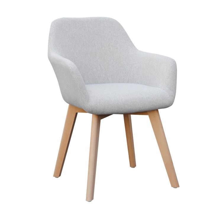 Designové křesílko CLORIN — buk, látka, více barev - Barevné provedení CLORIN: Světle šedá