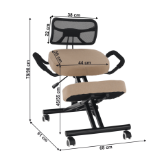 Ergonomická kľakačka RUFUS – Béžová/Čierna látka