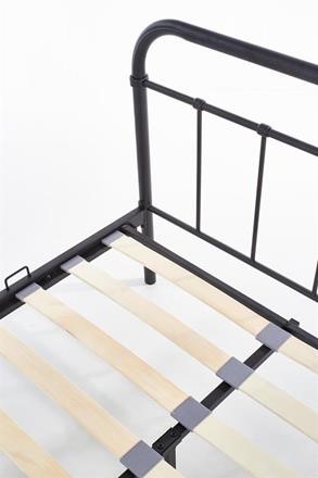 Dvoulůžková postel LINDA — kov, černá, 120x200 cm