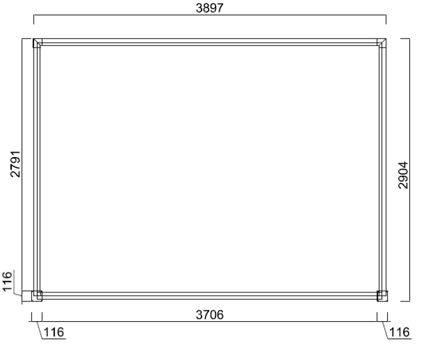 Bioklimatická pergola INTRO PLUS 4x3 m, hliník - do stěny