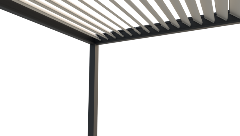 Bioklimatická pergola INTRO PLUS 4x3 m, hliník - do stěny