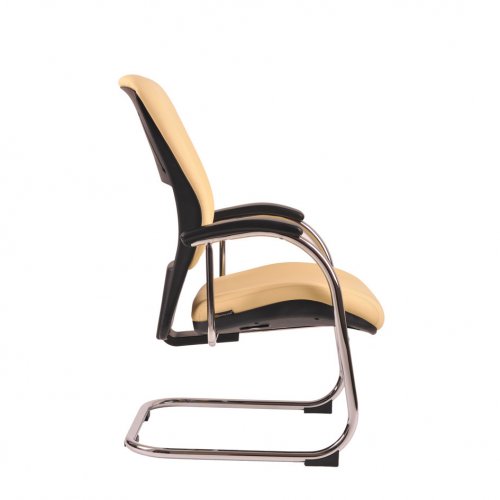 Konferenční židle Office Pro VAPOR MEETING – pravá hovězí kůže, chrom - Čalounění Vapor: Kůže F05 černá
