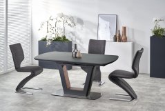 Jídelní rozkládací stůl BILOTTI –? 160x90x76 (+40), ořech, antracit Halmar