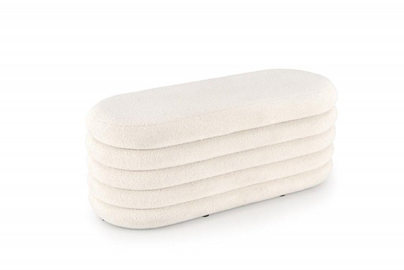 Taburet BLISS s úložným priestorom — látka, krémová