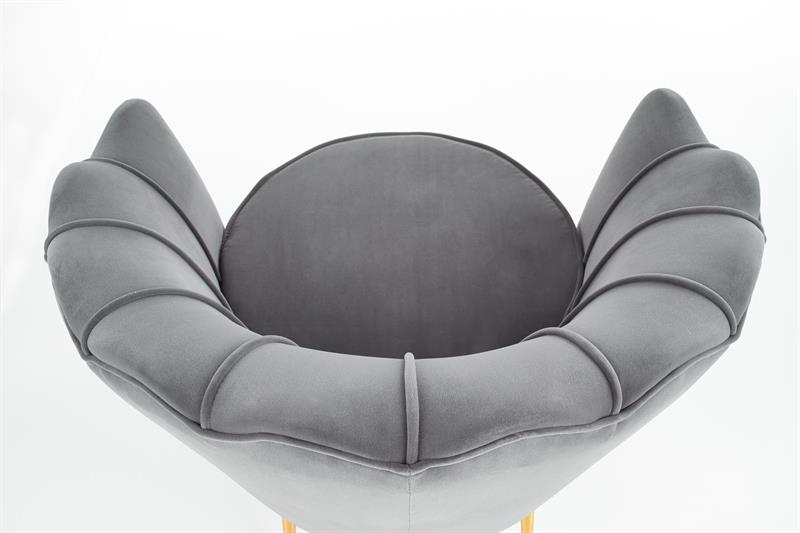Designové křeslo AMORINITO — kov, šedá látka Halmar