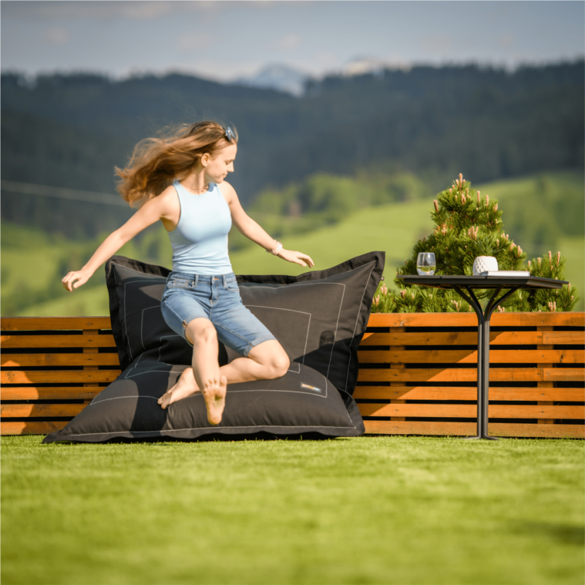 vonkajšie sedací vak BADYL - 140x180, látka, sivá