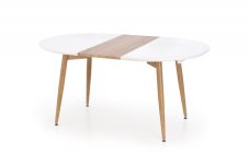 Jídelní kulatý rozkládací stůl CALIBER – 160x90x76 (40) dub sonoma, bílý