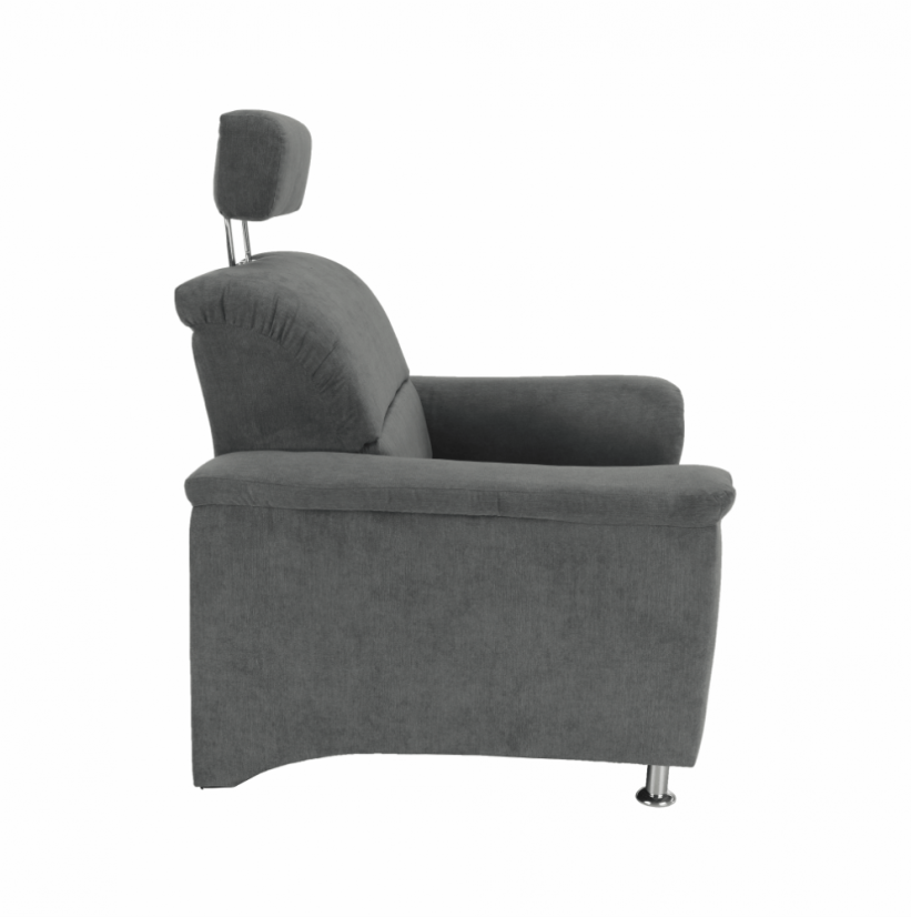 Relaxační křeslo SANTIAGO—  látka, šedá Kondela