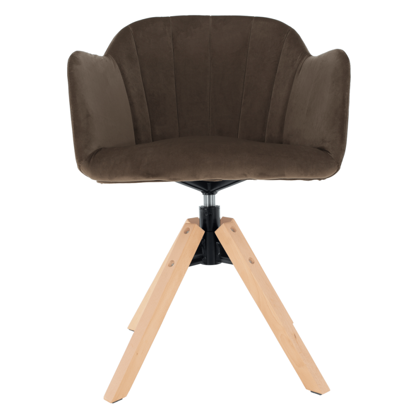 Otočné jedálenské kresielko DALIO – látka, masív, viac farieb - Čalúnenie DALIO: béžová / buk