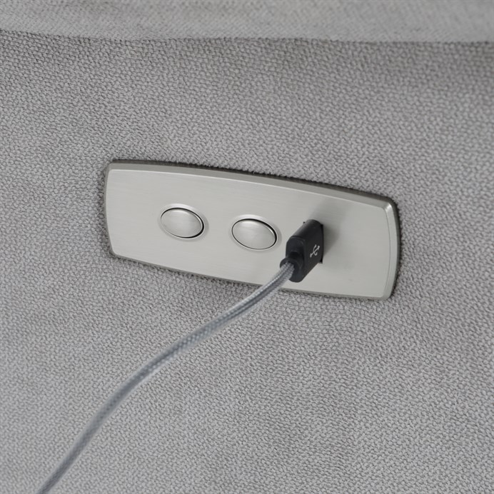 TV kreslo MAGNUM s elektrickým polohovaním — látka, sivá