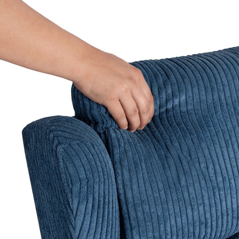 Luxusné masážne kreslo SEBASTIAN z modrého manšestru