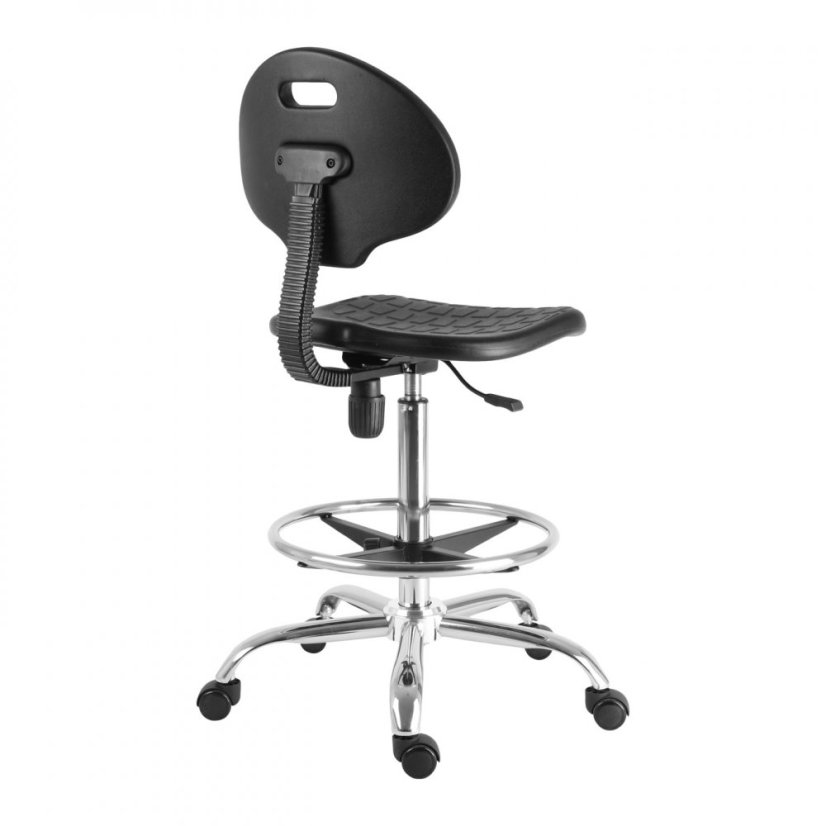 Dielenská pracovná stolička WORKER – čierna, nosnosť 130 kg