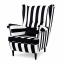 Křeslo ušák VISBY – masiv, látka, pet friendly, zebra