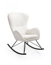 Houpací křeslo LIBERTO 3 — látka, bílá Halmar