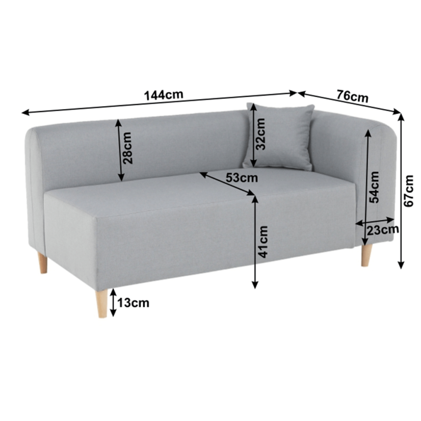 Rohová pohovka BROKEN – látka, šedá, pravá Kondela