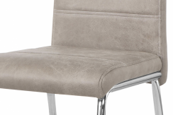 Jídelní židle CIAMIS — béžová, kov, PU kůže