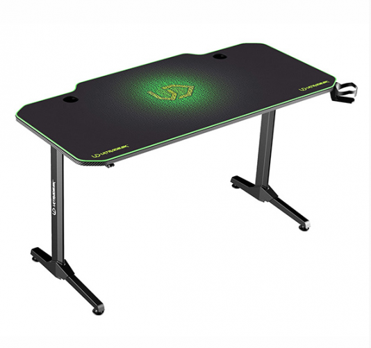 Herní stůl ULTRADESK FRAG GREEN – 140x66x76cm, se stojanem Ultradesk BEAM