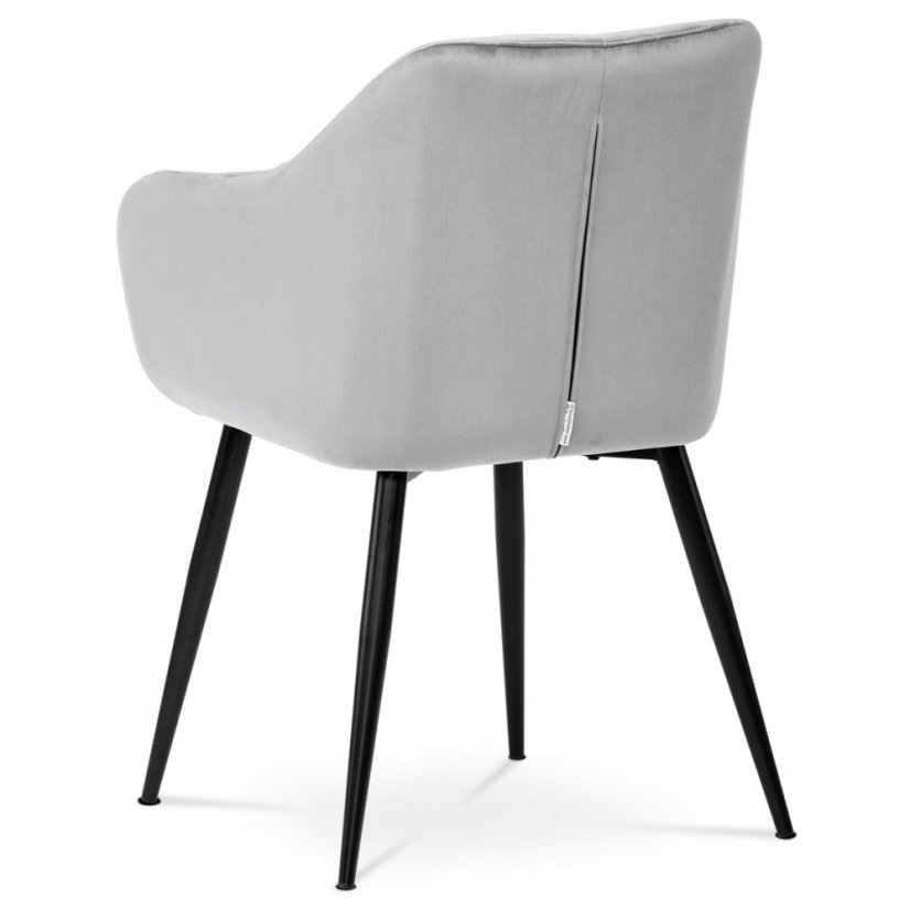 Jedálenské kreslo PIKA - kov, zamat, šedá