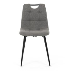 Jídelní židle FORMA – šedá látka, černé kovové nohy