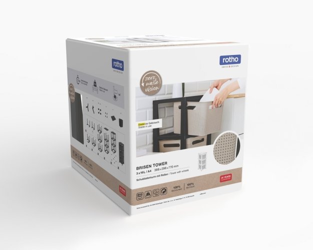 BRISEN komoda 3x16 L - antracit/bílá