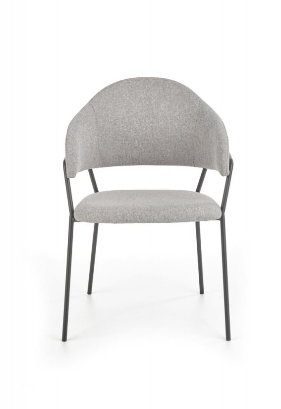 Jedálenské kresielko SUND — látka, sivá