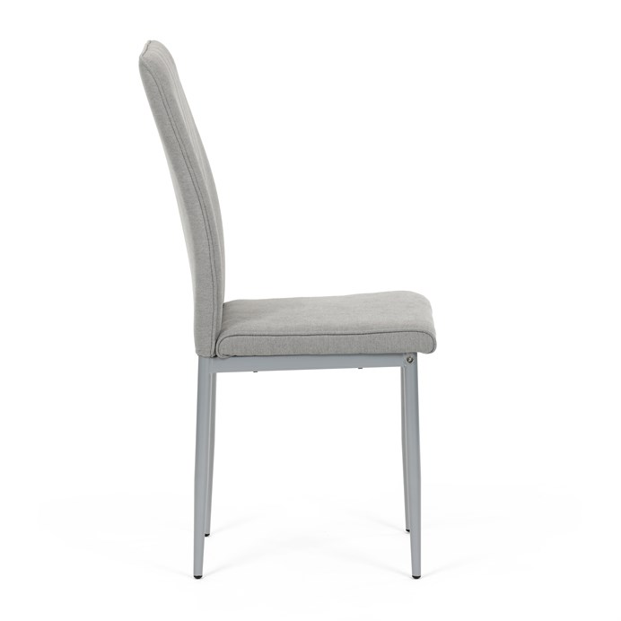 Jedálenská stolička LENA s sivým poťahom a šedými kovovými nohami