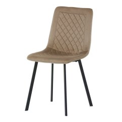 Elegantná jedálenská stolička NOX – cappuccino zamat, čierny kov Autronic