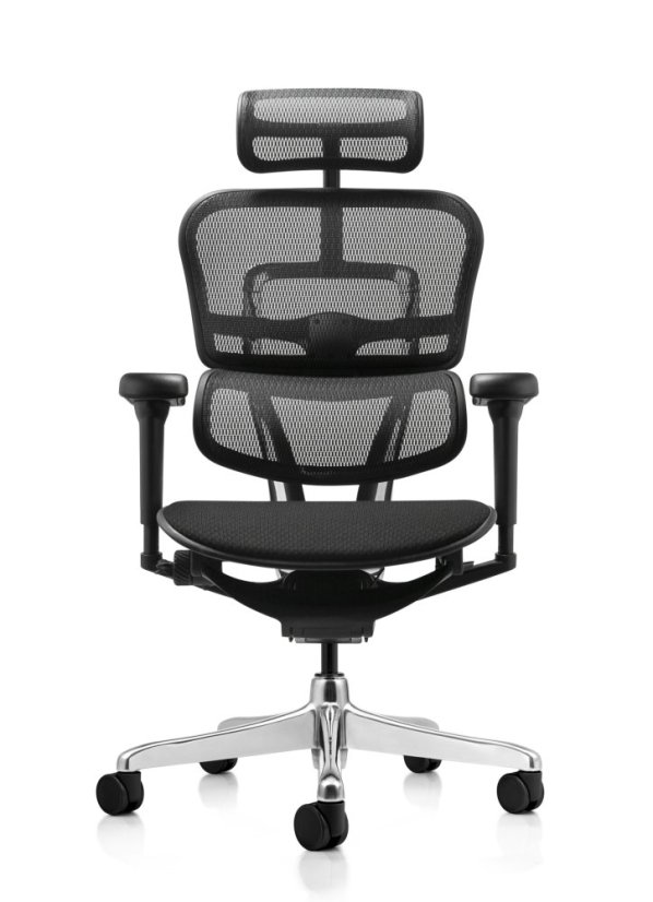 Kancelárska ergonomická stolička SIRIUS NEO – operadlo sieť, čalúnený sedák, čierna