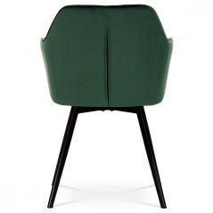 Jedálenské otočné kresielko YELD — kov, látka, zelená