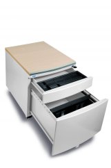 Pojazdný kontajner Mayer 32W8 AH — biely, javor