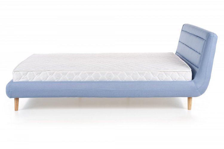 Dvoulůžková postel ELANDA –⁠ 140x200, látka, světle modrá