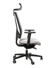 Kancelárska stolička na kolieskach RIM FLEXI FX 1104 – s podrúčkami a podhlavníkom, sivá