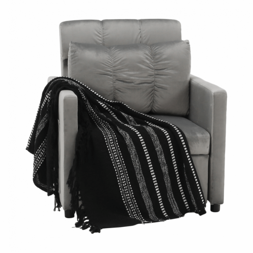 Rozkládací křeslo IGRIM — světlešedá látka/plast