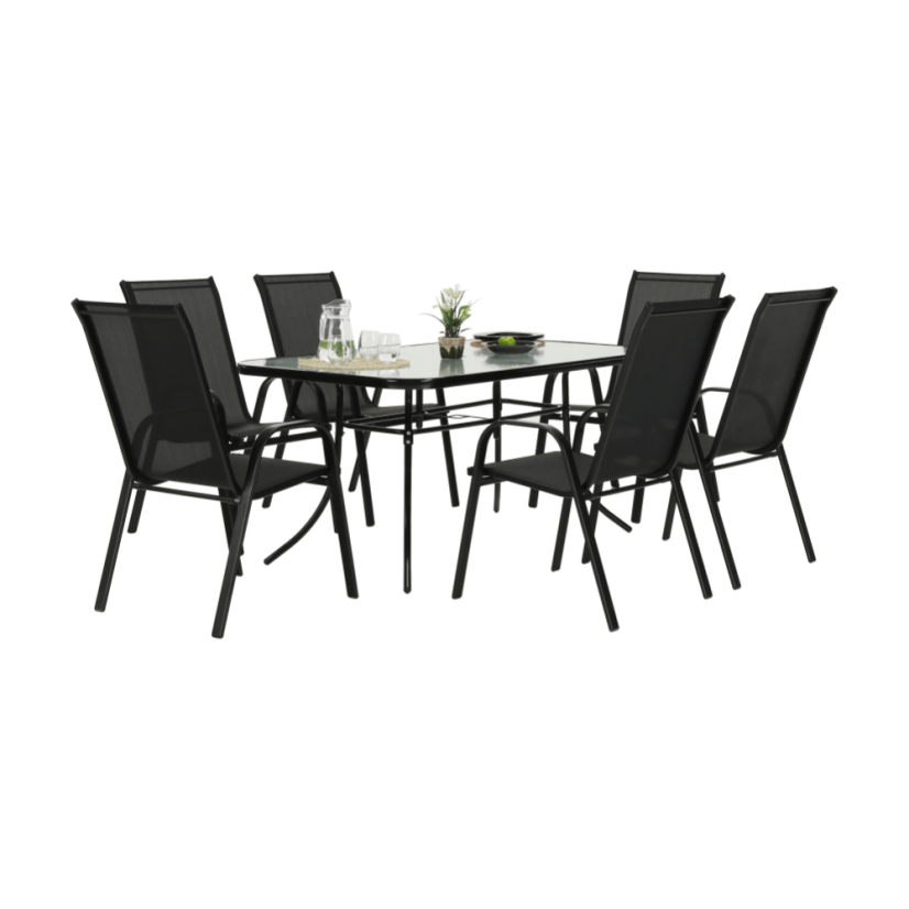 Zahradní židle ALDERA — kov, látka, tmavě šedá Kondela