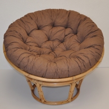 Relaxační papasan ARTEMIS — ⌀110 cm, ratan, látka, medová / více barev