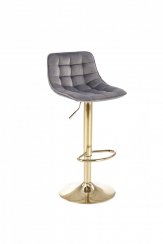 Barová stolička DREY II – kov, látka, zlatá/tmavo šedá
